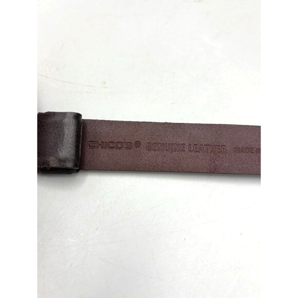 Chicos Black Leather Belt With Silver & Gold Decorative Buckle S/M - Picture 5 of 8